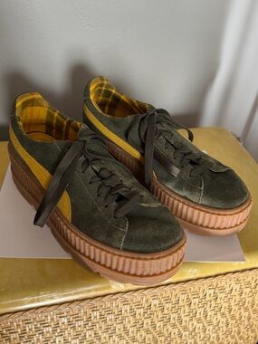 FENTY X Puma green platform creepers